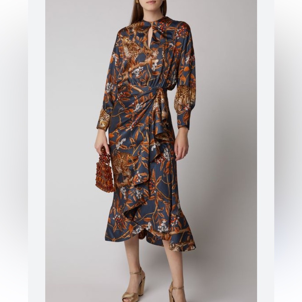 NWOT  Johanna Ortiz Elegant Floral Print Dress - Picture 6 of 16